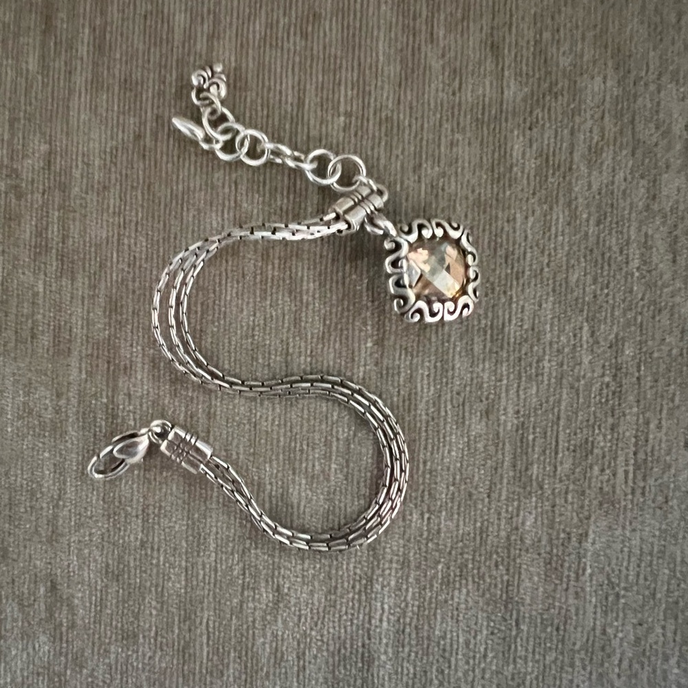 Brighton Elegant Silver Bracelet with Yellow Gemstone